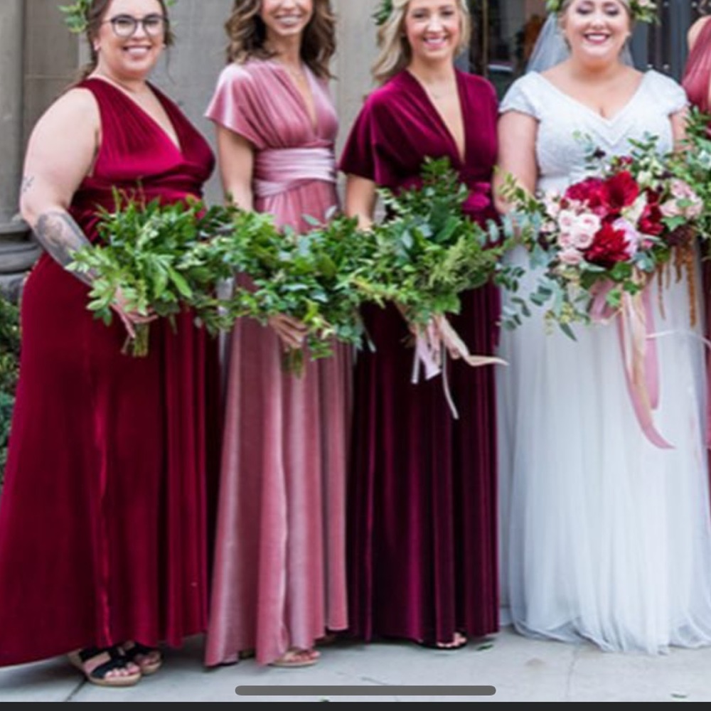 Rose pink velvet multi way dress